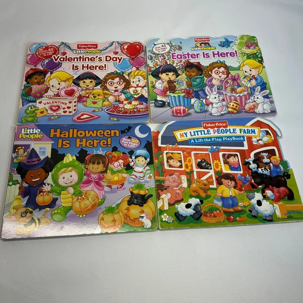 Fisher-Price Little People Lift-the-Flap Board Books Set of 4‎ Halloween Easter